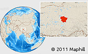 Shaded Relief Location Map of Amdo