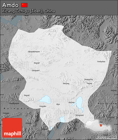 Physical Map of Amdo, darken