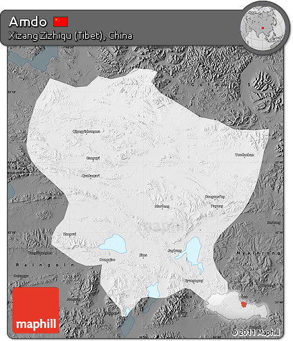 Physical Map of Amdo, darken