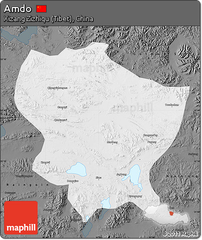 Physical Map of Amdo, darken