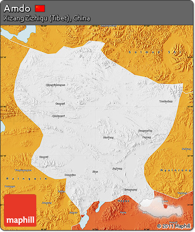 Physical Map of Amdo, political outside