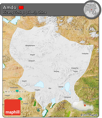 Physical Map of Amdo, satellite outside
