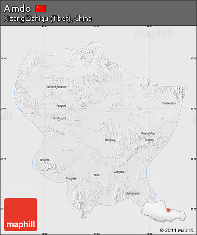 Physical Map of Amdo, single color outside