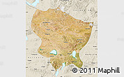 Satellite Map of Amdo, shaded relief outside