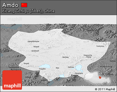 Physical Panoramic Map of Amdo, darken