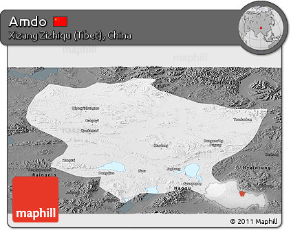 Physical Panoramic Map of Amdo, darken