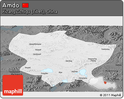 Physical Panoramic Map of Amdo, darken