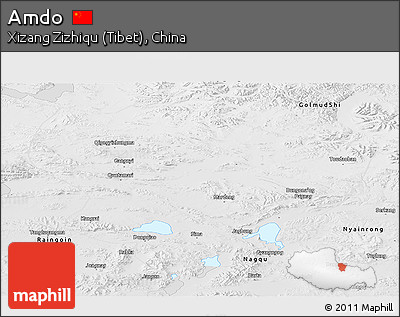 Physical Panoramic Map of Amdo, desaturated
