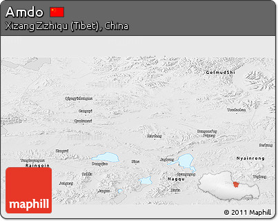 Physical Panoramic Map of Amdo, desaturated