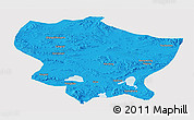 Political Panoramic Map of Amdo, cropped outside