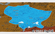 Political Panoramic Map of Amdo, darken