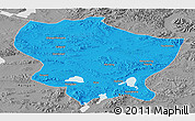 Political Panoramic Map of Amdo, desaturated