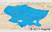 Political Panoramic Map of Amdo, lighten
