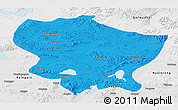 Political Panoramic Map of Amdo, physical outside