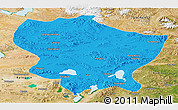 Political Panoramic Map of Amdo, satellite outside