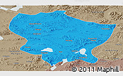 Political Panoramic Map of Amdo, semi-desaturated