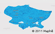 Political Panoramic Map of Amdo, single color outside