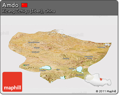 Satellite Panoramic Map of Amdo, cropped outside