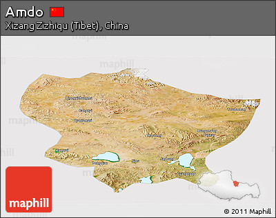 Satellite Panoramic Map of Amdo, cropped outside