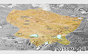 Satellite Panoramic Map of Amdo, desaturated