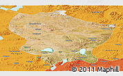 Satellite Panoramic Map of Amdo, political outside