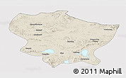 Shaded Relief Panoramic Map of Amdo, cropped outside