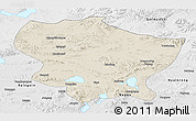 Shaded Relief Panoramic Map of Amdo, physical outside