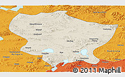 Shaded Relief Panoramic Map of Amdo, political outside