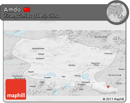 Silver Style Panoramic Map of Amdo