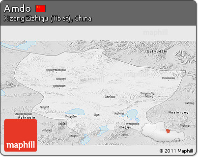Silver Style Panoramic Map of Amdo