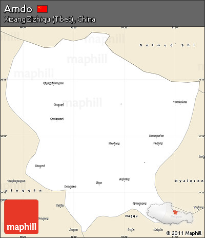 Classic Style Simple Map of Amdo
