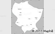 Gray Simple Map of Amdo, single color outside