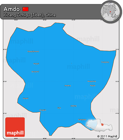 Political Simple Map of Amdo, cropped outside