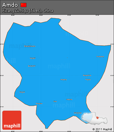 Political Simple Map of Amdo, cropped outside