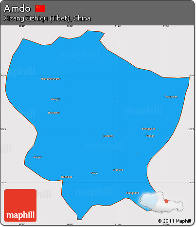 Political Simple Map of Amdo, cropped outside