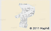 Classic Style 3D Map of Bainang, single color outside