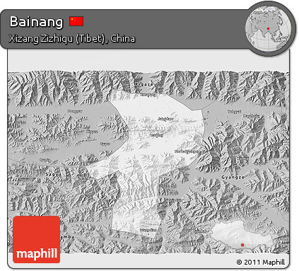 Gray 3D Map of Bainang