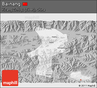 Gray 3D Map of Bainang