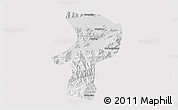 Physical 3D Map of Bainang, cropped outside