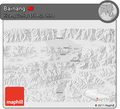 Physical 3D Map of Bainang, lighten
