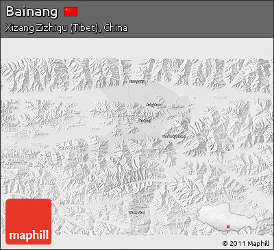 Physical 3D Map of Bainang, lighten