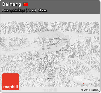 Physical 3D Map of Bainang, lighten
