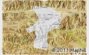 Physical 3D Map of Bainang, satellite outside