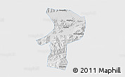 Physical 3D Map of Bainang, single color outside