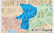 Political 3D Map of Bainang, lighten