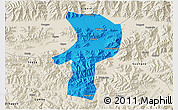 Political 3D Map of Bainang, shaded relief outside