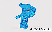 Political 3D Map of Bainang, single color outside