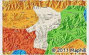 Shaded Relief 3D Map of Bainang, political outside