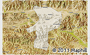 Shaded Relief 3D Map of Bainang, satellite outside