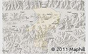 Shaded Relief 3D Map of Bainang, semi-desaturated